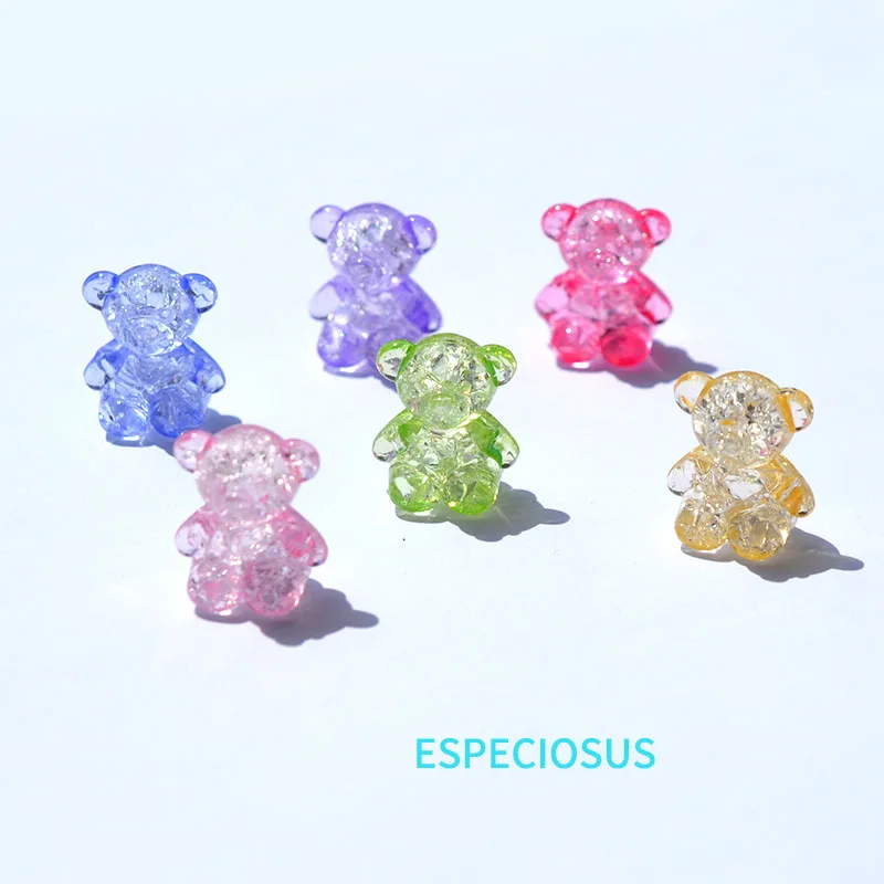 DIY Jewelry Fitting Accessories Acrylic Charms Cartoon Bear Beads 19MM Multi Color Plated Spacer Necklace Making Departments