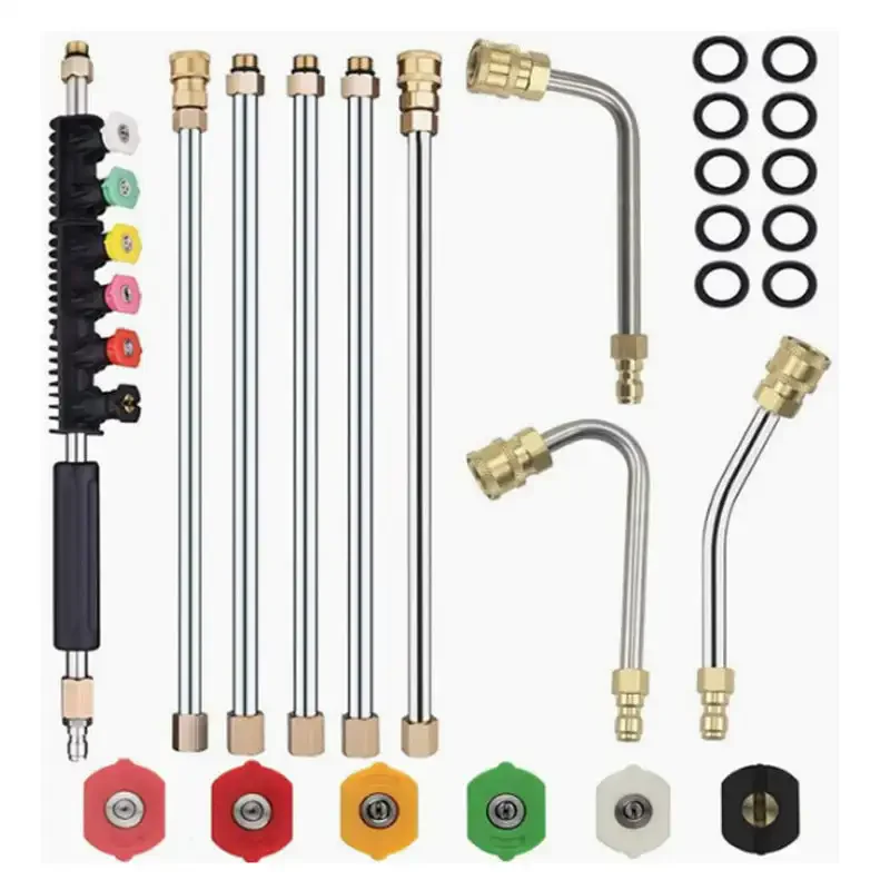 10Pcs Pressure Washer Extension Wand Set High Pressure Washer Wand Set Pressure Washer Lance Extension with 6 Adjustable Nozzles