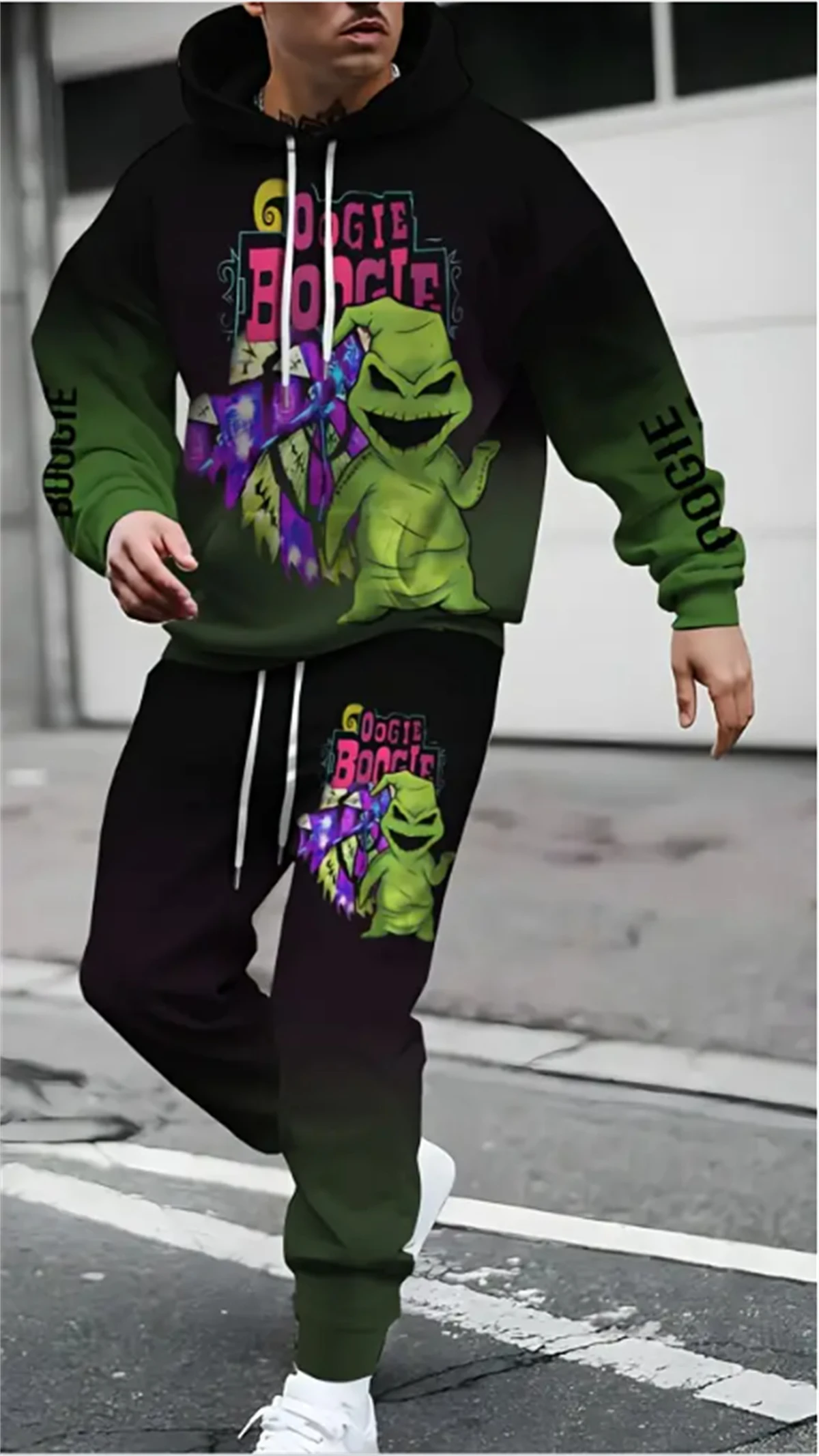 

Весенне-осенний мужской костюм с длинными рукавами и 3D-принтом в стиле ретро, модный повседневный роскошный вечерний костюм с круглым вырезом и брючный костюм