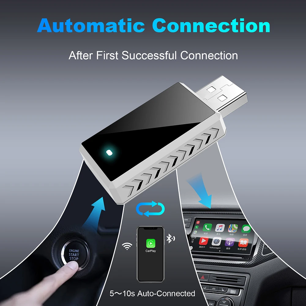 2in1 Wireless Carplay Adapter Android Auto Smart Dongle Mini Box Plug And Play For Volvo Benz Cadillac Jeep Lexus Buick VW image 2