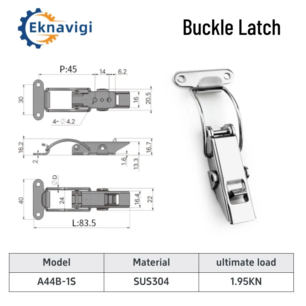Stainless Steel 304 Self-locking Buckle Bullet-proof Shock Absorber Self-locking Buckle Insulation Box Safety Buckle