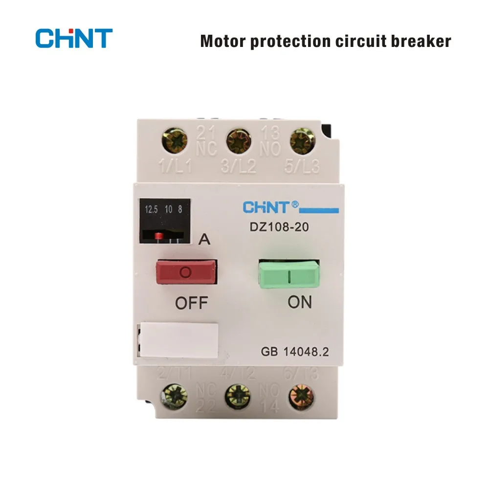 CHINT DZ108 Motor Protector Plastic Shell Motor Short Circuit Breaker Switch Air Open Overload Protection