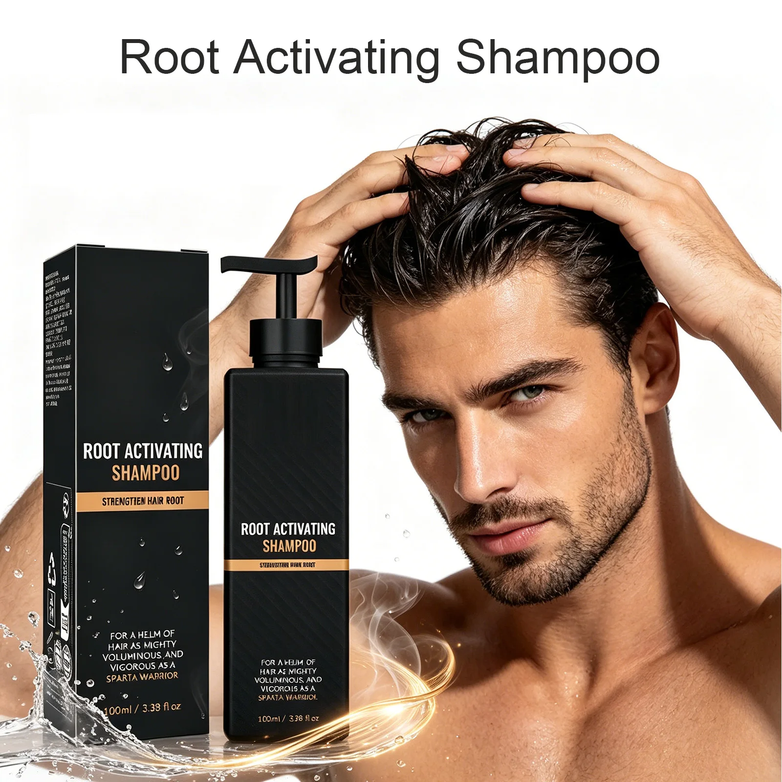 Men Shampoo Scalp Care Shampoo Deep Cleansing Ginger Licorice Volumizing Daily Hair Wash Improve Volume Thinning Hair 100ml