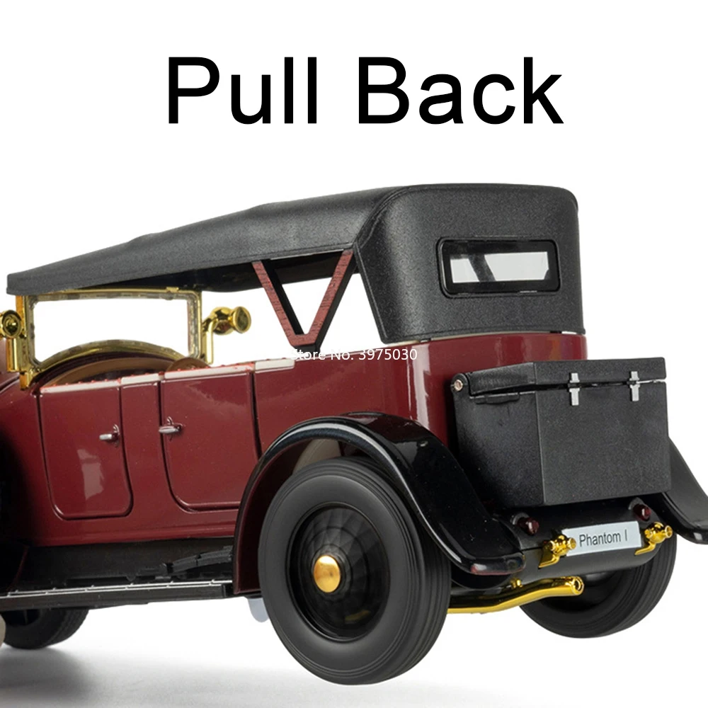 1:24 لفات رويس فانتوم سيارات عتيقة ألعاب نماذج مصغرة سبيكة دييكاست مع التراجع الصوت ضوء المركبات للأطفال هدايا