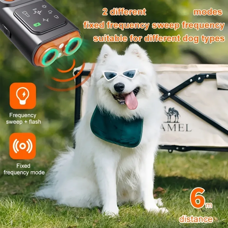 20ft Ultrasonic Dog Anti Bark Device Portable Dog Barking Deterrent Stop Dog Barking Device Ultrasonic Dog Repellent Black