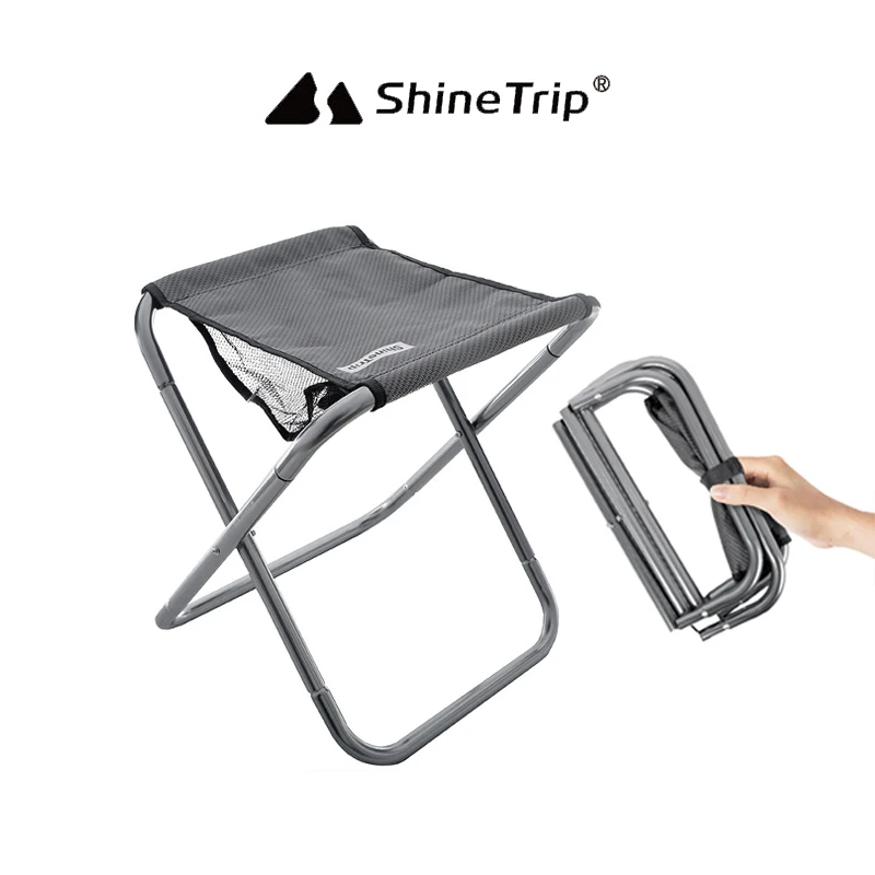 

Shine Trip Outdoor Portable Folding Stool Ultralight Aluminum Alloy Stool Fishing Chair Traveling Camping Picnics