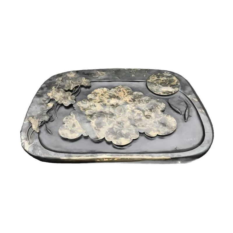 

Stone carving tea tray Kung fu engraving pattern household retro tea table