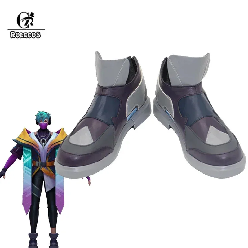 Rolecos Aphelios Cosplay Schuhe Spiel lol Heartsteel Apheli flache Männer Reißverschluss Sportschuhe Party Halloween Weihnachten Party Schuhe