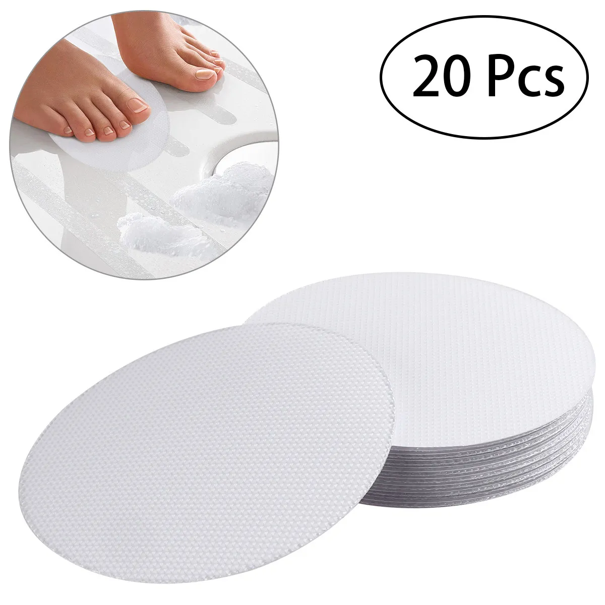 20PCS 10CM Peva Anti-slip Discs Tape Non Stickers For Tubs Bath And Shower Safety Tread  For Bathroom(Transparent)