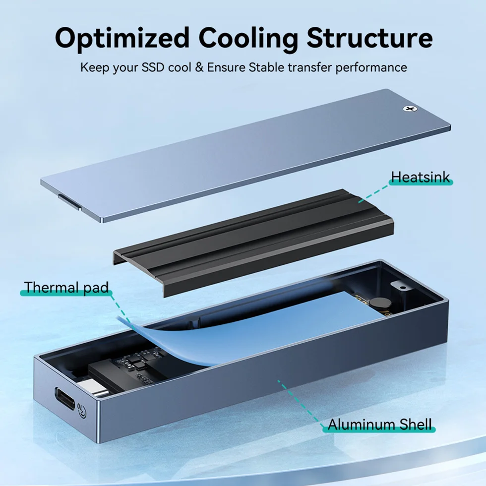 Yottamaster 40Gbps M.2 NVMe External Case SSD Enclosure USB 4.0 HD Storage Box Type C M2 Solid State Drive Housing Support UASP