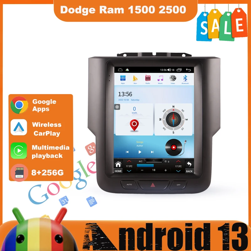 For Dodge Ram 1500 2500 2013 2014 2015 2016 2017 2018 Carplay Screen Autoradio Radio Bluetooth Android Multimedia Monitor 1 Din