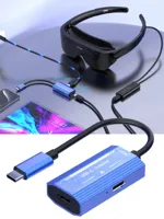 Thunderbolt3 Type C to XREAL/VITURE One/RayNeo AR Smart Glasses 4K@60Hz USB-C Display Adapter with PD100W for Phone Switch Game