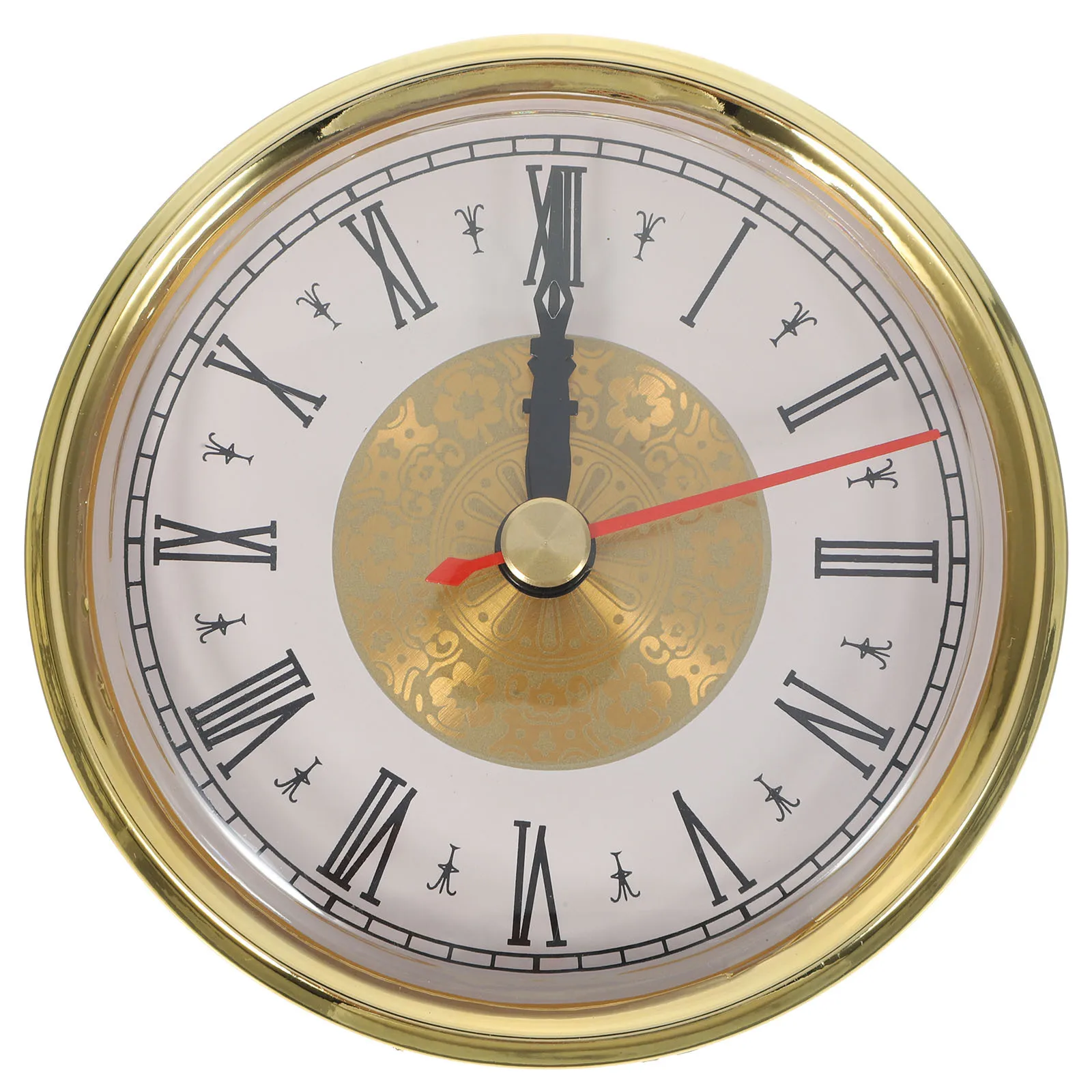 

Vintage Style Clock Insert Metal DIY Round Face Roman Numbers Decorative Quartz Movement for Crafting Clock Insert Replacement