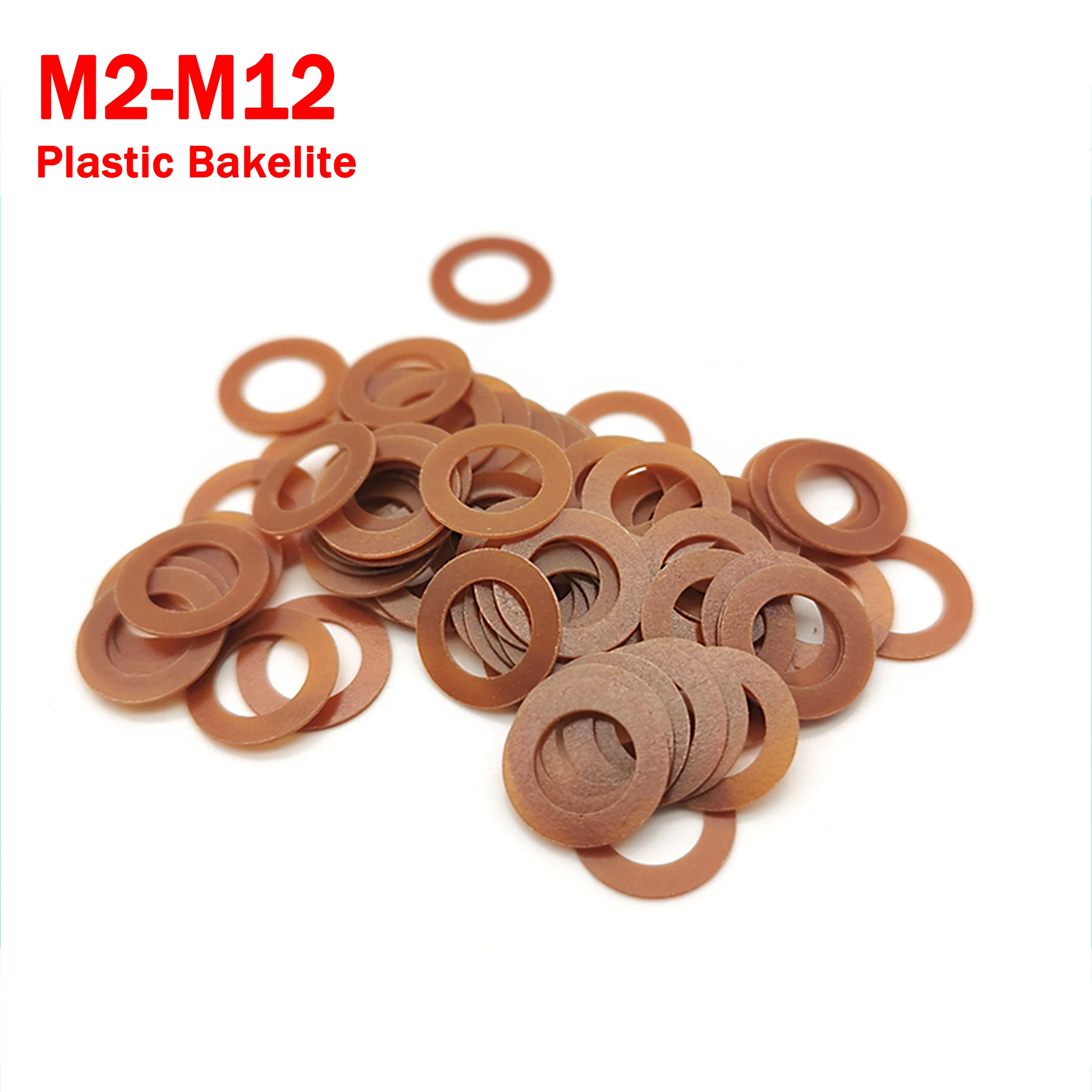 M2 M2.5 M3 M3.5 M4 M5 M6 M7 M8 M8.5 M10 M12 Bakelite Flat Washer Insulation High Temperature Gasket Plastic Bakelite Gasket