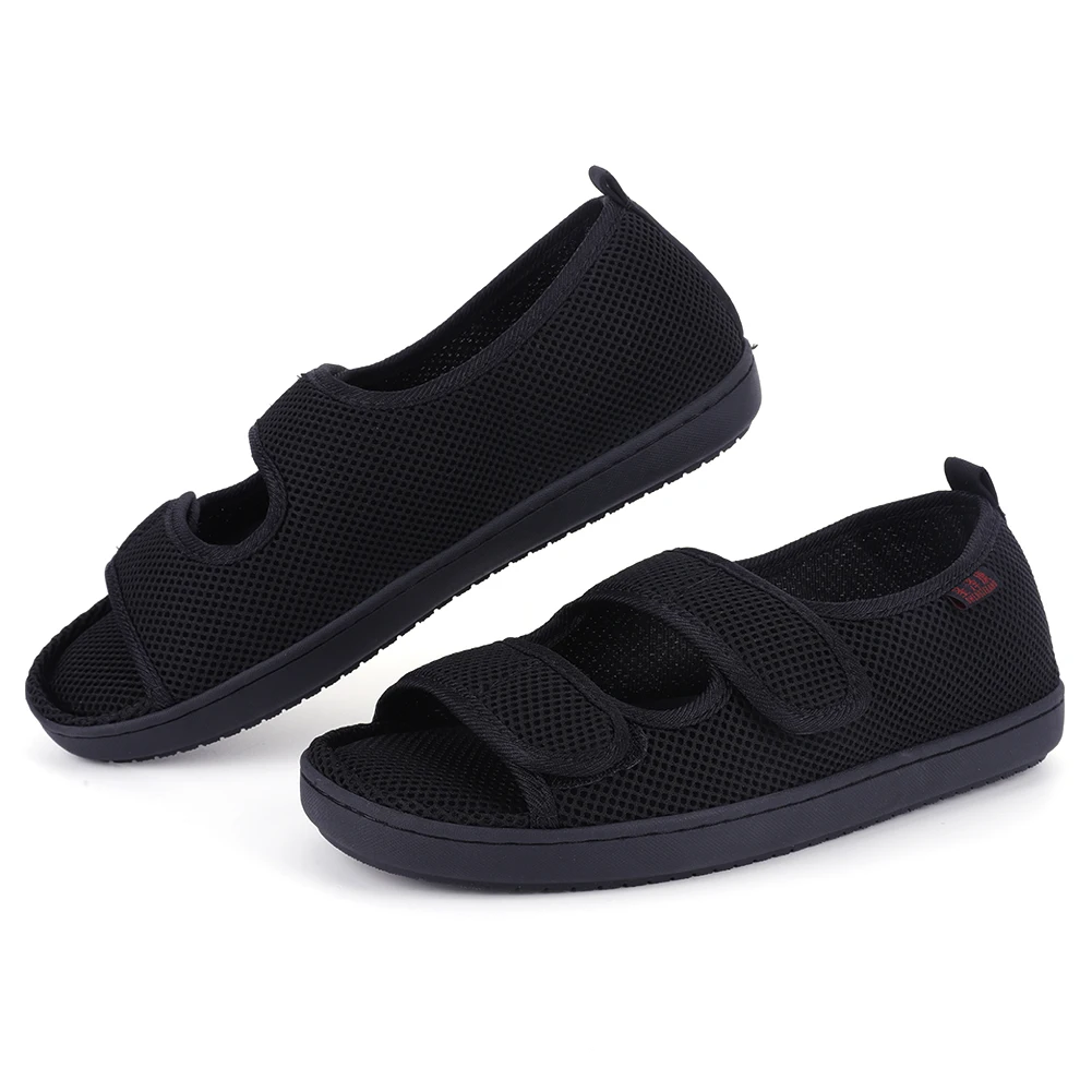 

Diabetic Sandals Anti-Slip Wide Feet Swollen Shoes Adjustable Hook & Loop Comfortable Walking Shoes for Seniors