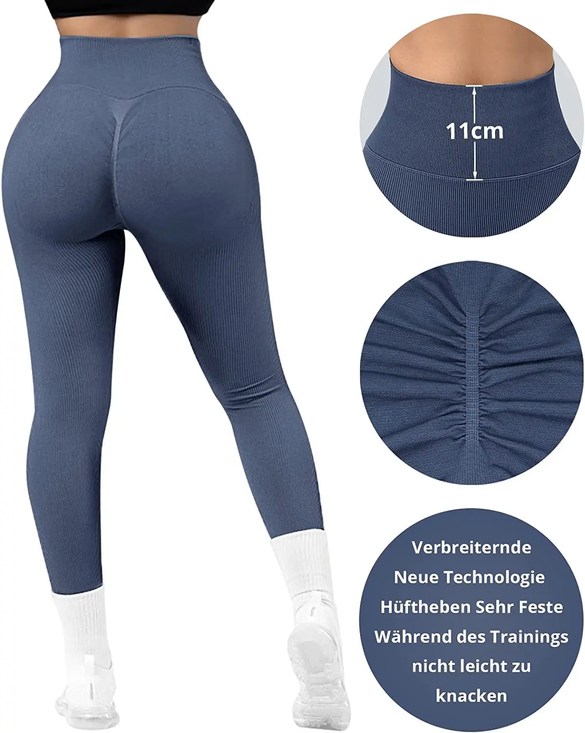 Ribbed Yoga Pants High Waisted Gym Leggings Sport Women Fitness Seamless Female Legging Running Training Tights