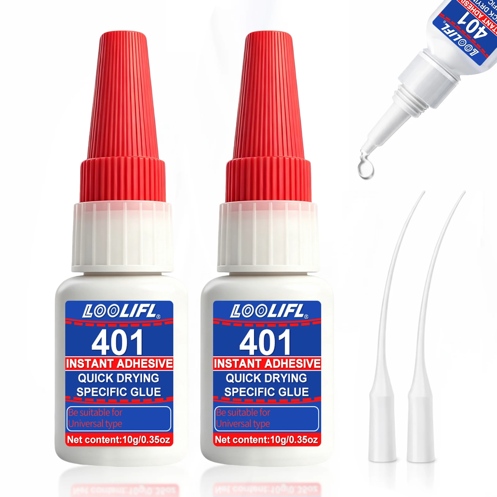 LOOLIFL 401 1-7PCS Super Glue 10g Universal Adhesive Ethyl Cyanoacrylate Fit for Metal Plastic Ceramic Rubber Wood Craft DIY