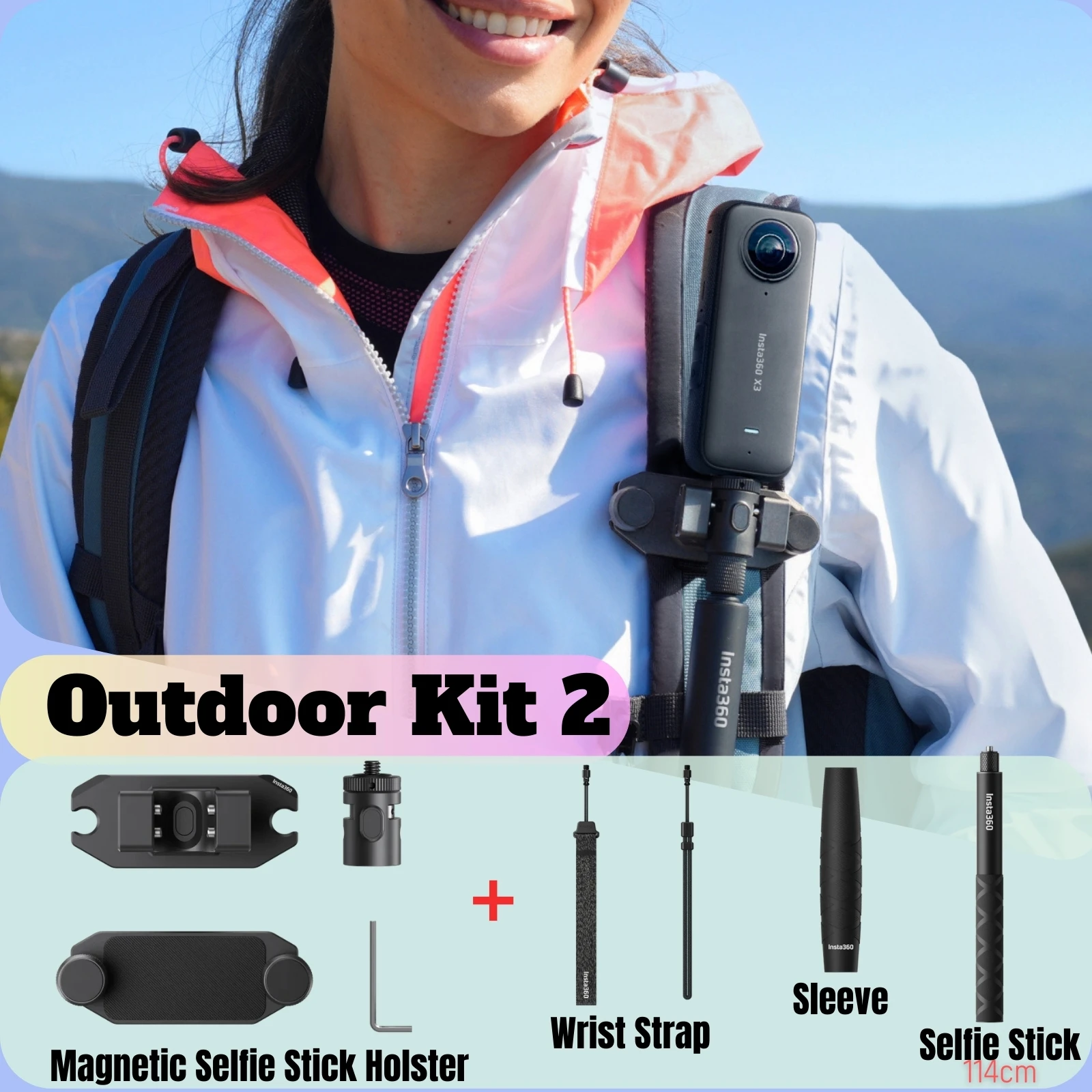 Insta360 X4 Magnetic Selfie Stick Holster Quick Release Holder