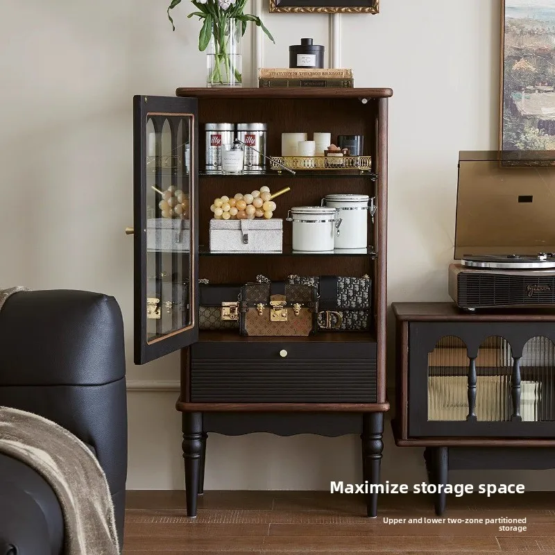 Small apartment living room wall display cabinet American household side cabinet