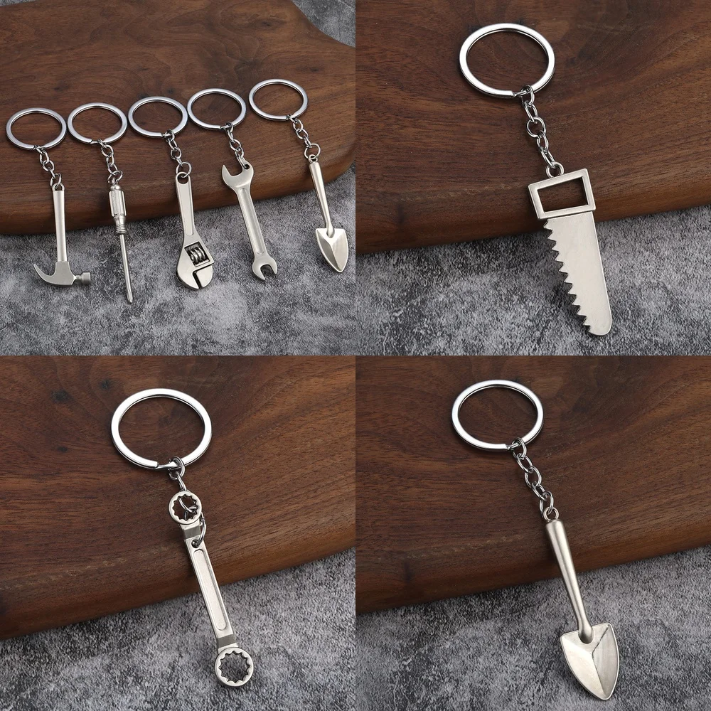 3D Realistic Tool Keychain for Creative Metal Practical Small Gift Wrench Keychain for DIY Hardware Tools Accessories