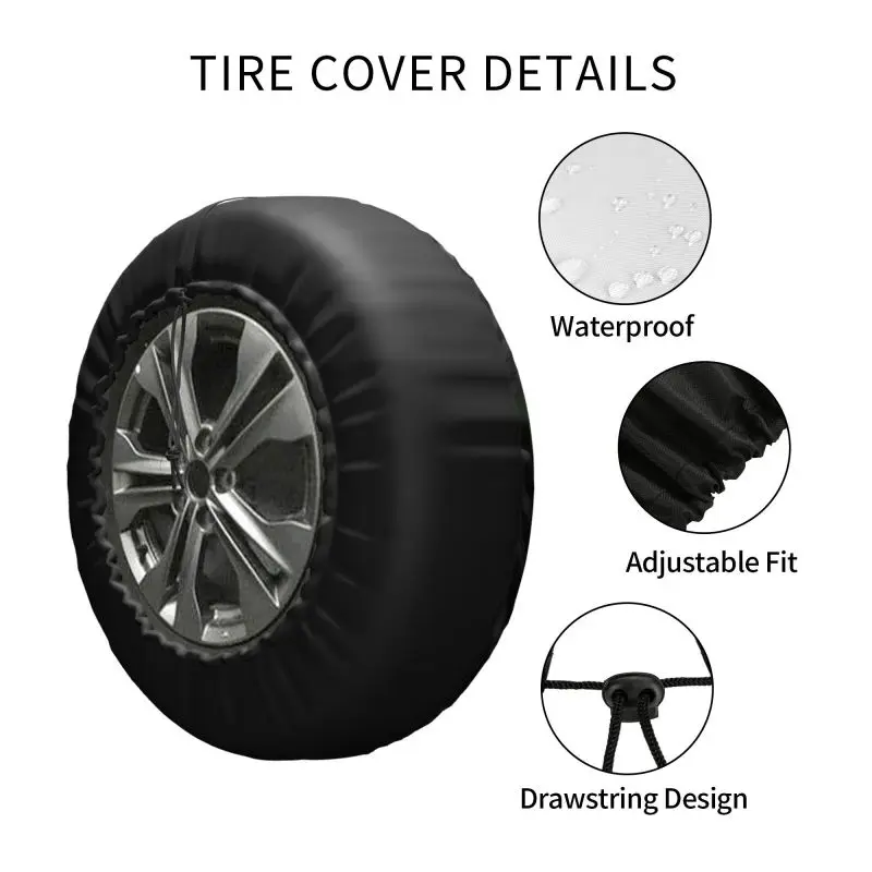 Funny Bulldog Spare Tire Cover for Mitsubishi Pajero Dog Lover SUV RV Trailer Car Wheel Protectors 14\