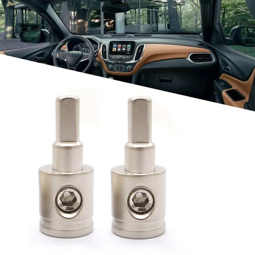 2X  Gold / Silver Car Power Wire Reducer 4G To 8G Amp Input Reducers 4 Gauge Solid Hardened Pin Brand New Car Audio Accessories