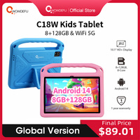 CWOWDEFU C18W Kids Tablet 8GB 128GB A523 Octa Core 10.1 HD+ Display 6000mAh WIFI-5G Android 14 Tablets for Children Girls 2024