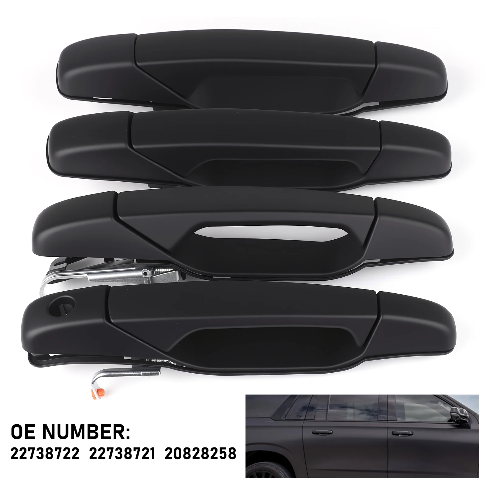 

Nakuuly Chrome Door Handle 4PCS Set Front Rear Left Right For 2007-2014 Chevy Silverado Avalanche Cadillac Escalade Replacement