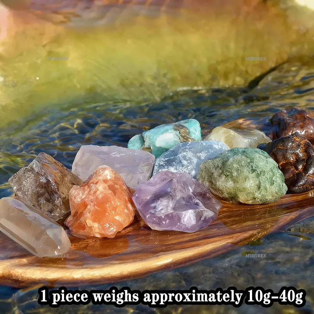 مجموعة أحجار الشفاء 50/100/150/200/300 جرام - حجر خشن طبيعي، مناسب لتوازن الشاكرا والتأمل والشفاء الروحي #6