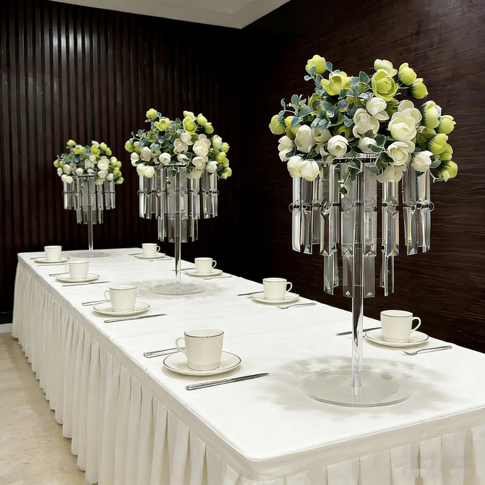 New  acrylic ice bar flower device banquet main table hair flower arrangement device table flower ornament fine decoration