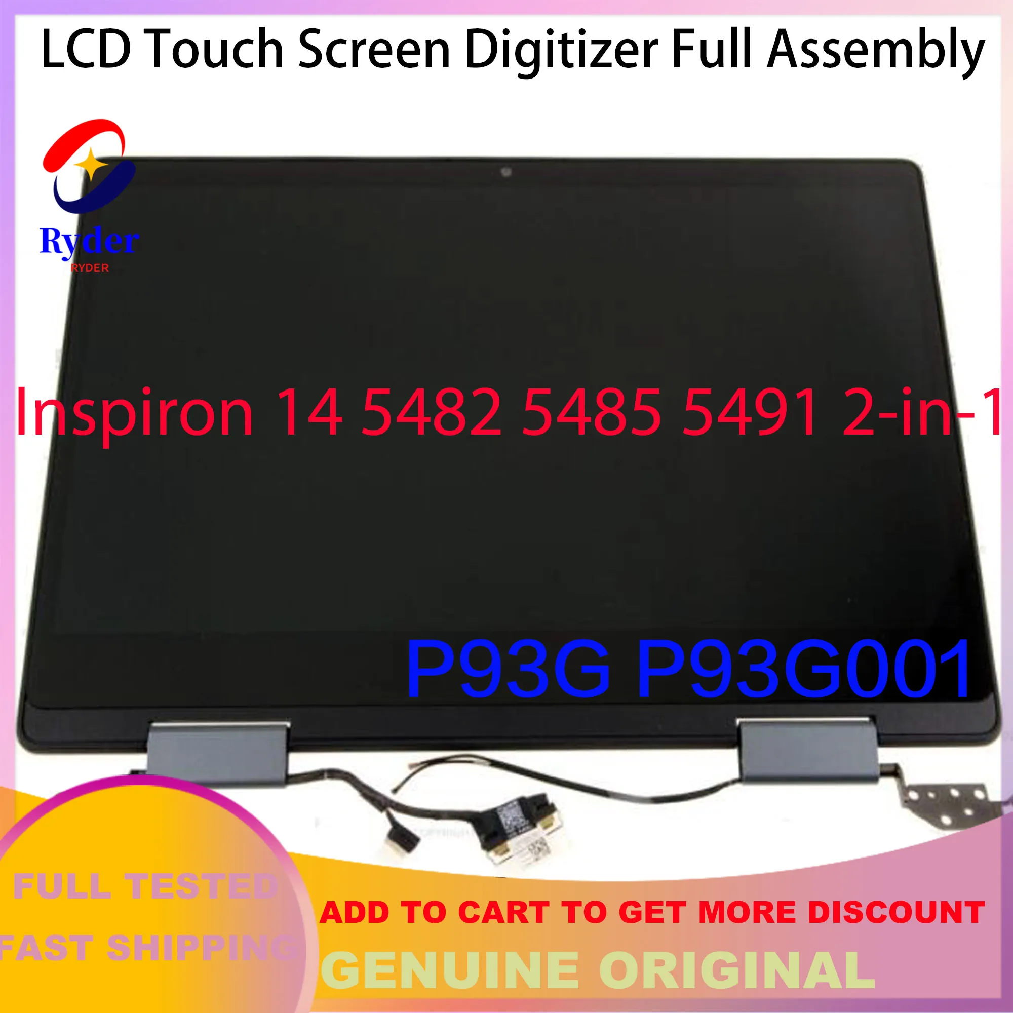 شاشة 14 "FHD 1920x1080 لـ Dell Inspiron 14 5482 5485 5491 2-in-1 P93G P93G001 LCD تعمل باللمس محول الأرقام استبدال الجمعية الكاملة