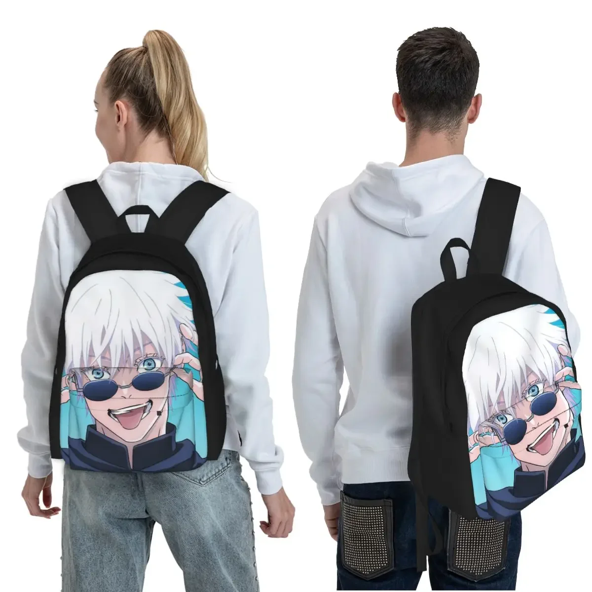 Satoru Gojo Anime Jujutsu Kaisen Student Backpack School Bag Hiking Travel Daypack for Men Women Fashion Bookbag Shoulder Bags
