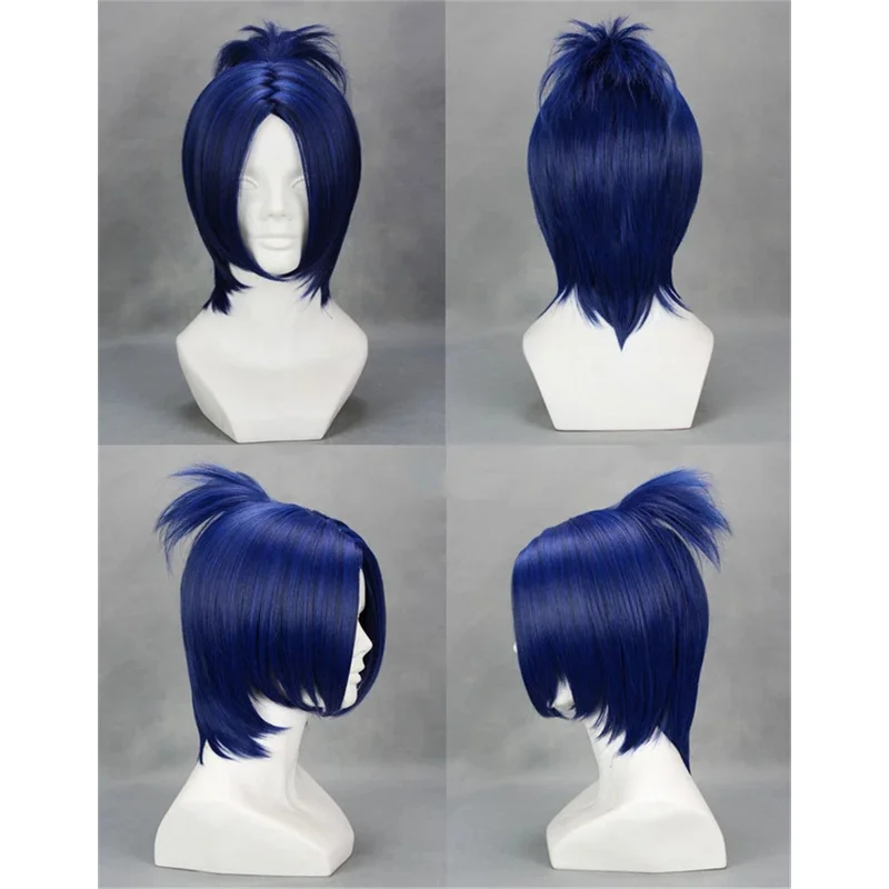 Anime HITMAN REBORN! Rokudou Mukuro Cosplay Wig Short Heat Resistant Halloween Wigs Wig Cap