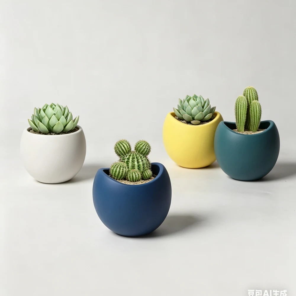 Minimalist Instagram influencer Style Cute Potted plant pot Silicone Mold Aromatherapy gypsum Candle Jar mold Flowerpot Mold