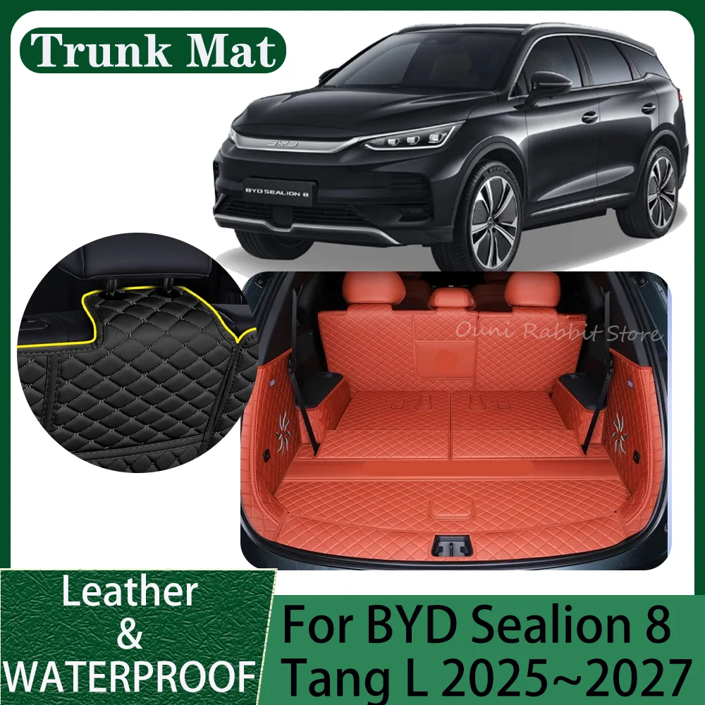 For BYD Sealion 8 Atto 8 2025~2027 2026 Car Leather Trunk Mat Scratch Prevention Boot Cover Tray Pad Protect Interior Accessorie