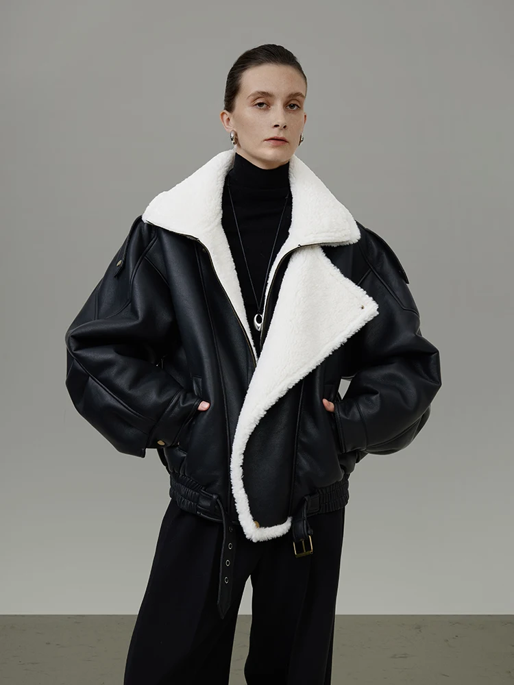 

Женская укороченная куртка из искусственного меха Unspoken, утепленная, зимняя, в мотоциклетном стиле, на молнии, с длинными рукавами, стандартный крой, верхняя одежда