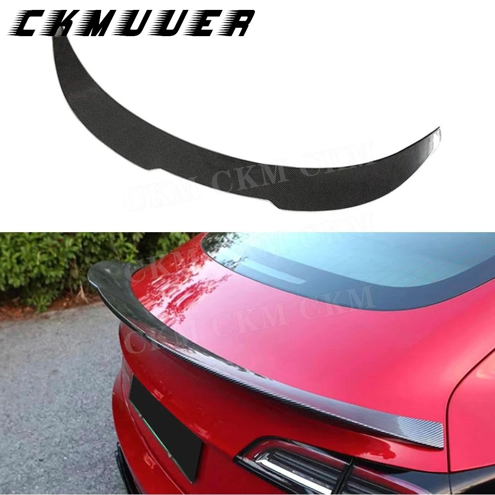 

Carbon Look ABS Duckbill Rear Trunk Wing Spoiler For Tesla Model 3 2017+ Car Exterior Tuning Bodykits Car Accessories