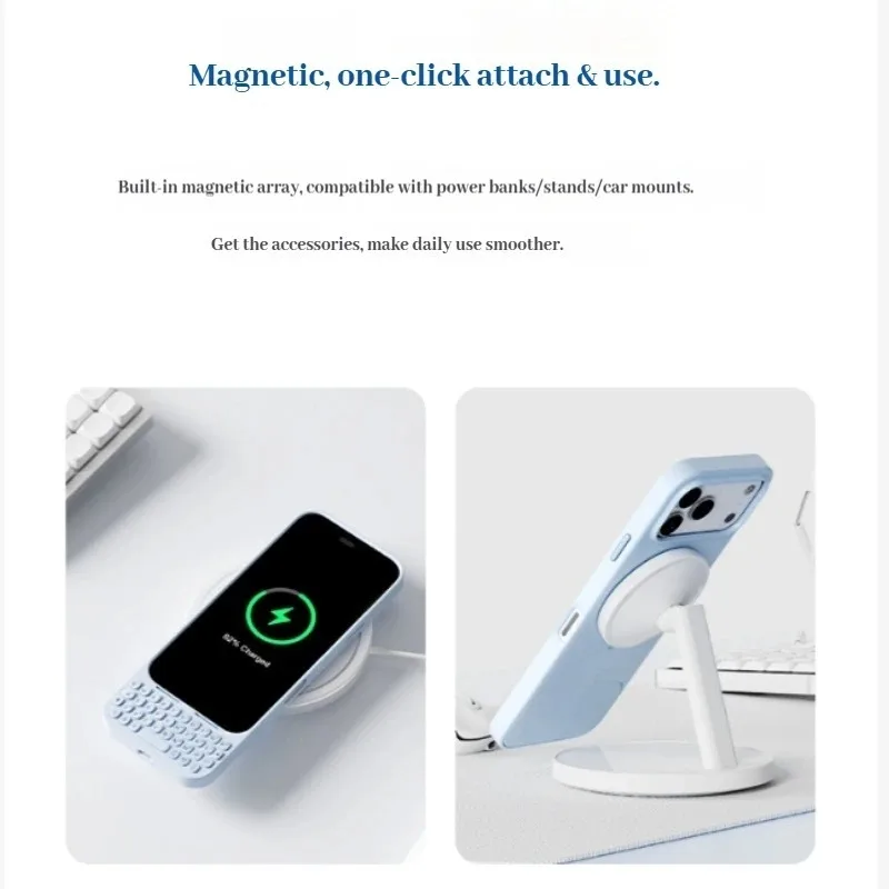 MetaKey All-in-one with Night light Mobile Keyboard Phone Case For IPhone 17 Pro Max For Magsafe Magnetic Charge Protector Cover