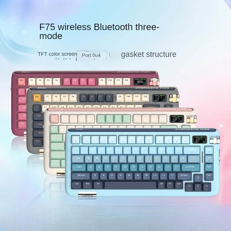 F75 Mechanical Keyboard Wireless/Wired Bluetooth Tri-mode Customized 2.4G RGB Esports Office Pc Girls Laptop TTC Gamer Keyboard