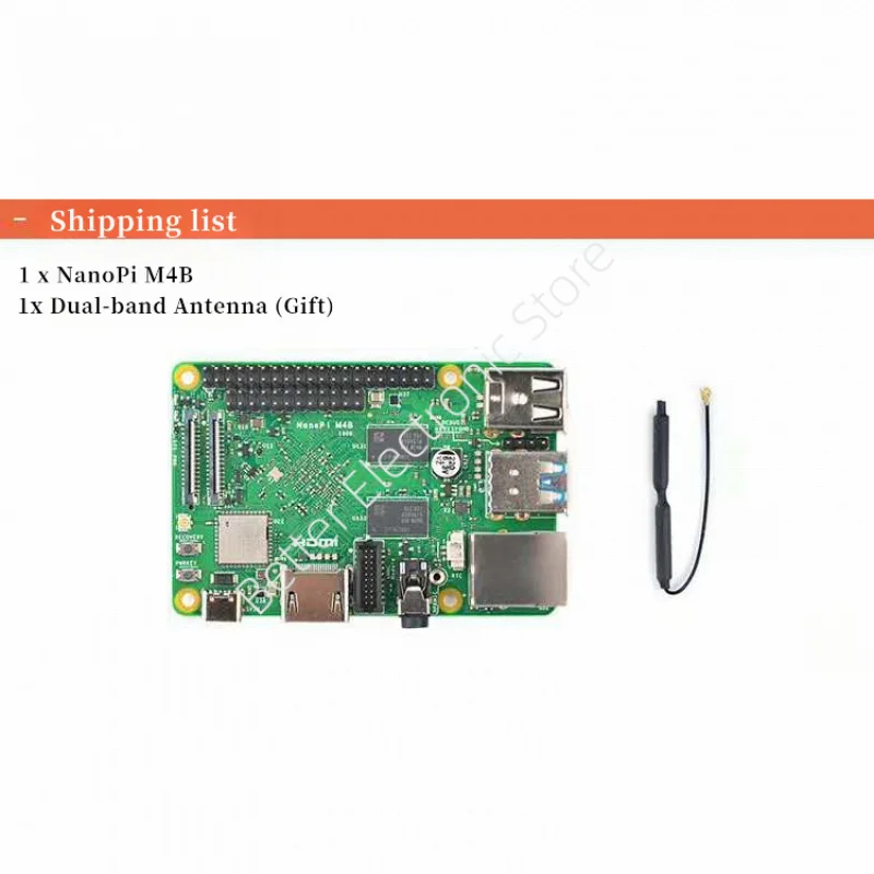 لوحة تطوير NanoPi M4B - دعم كاميرا مزدوجة RK3399 مع ذاكرة وصول عشوائي سعتها 2 جيجابايت، توسيع PCIe وتشغيل Android بدقة 4K ​