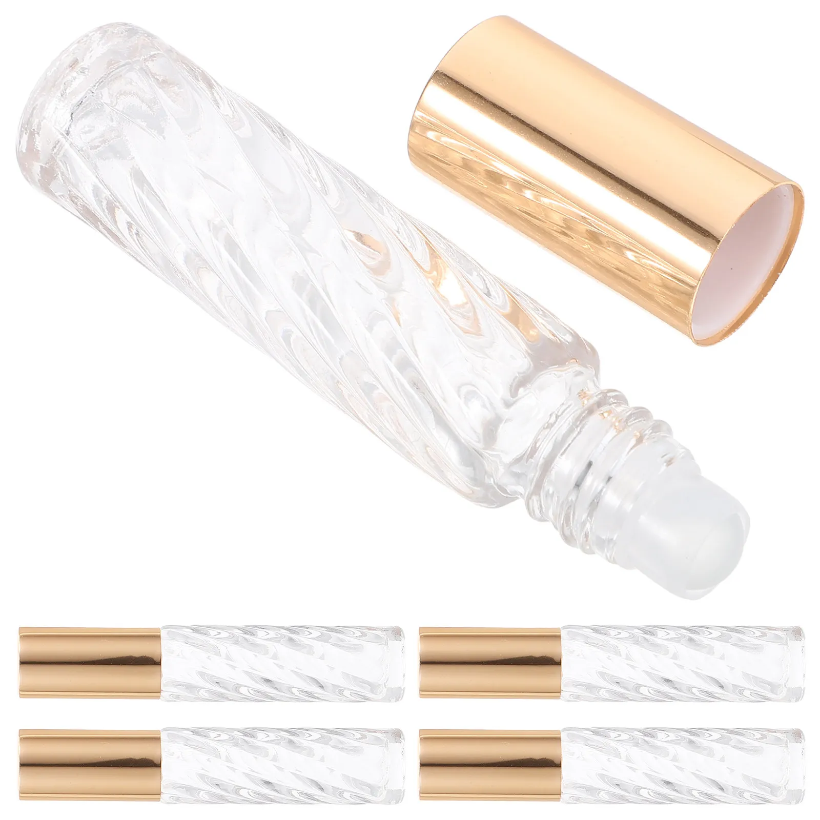 5Pcs Premium Empty Roller Glass Bottles for Essential Oils Perfume Blends Portable Travel Friendly Leak Proof Refillable Sub