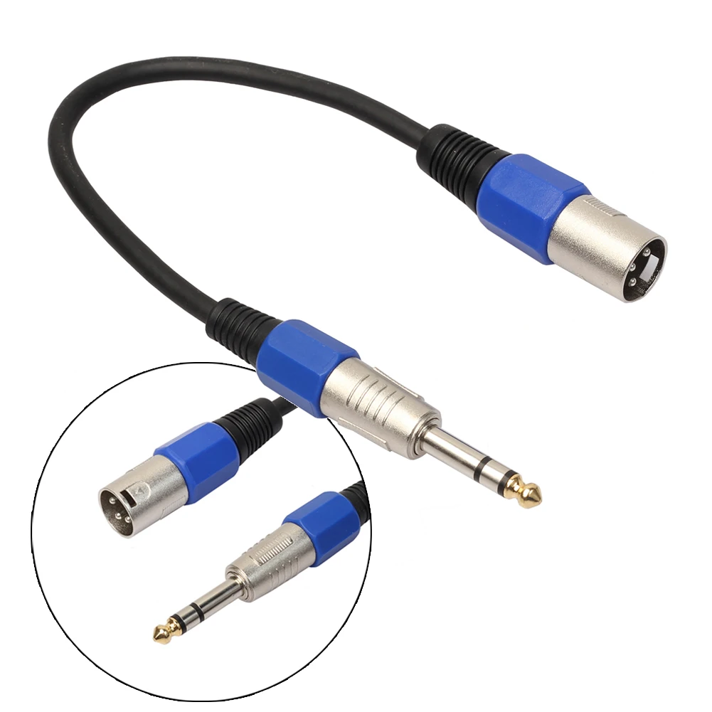 3P XLR Male Jack to 1/4 6.35mm Female Plug Stereo Microphone Adapter Cable