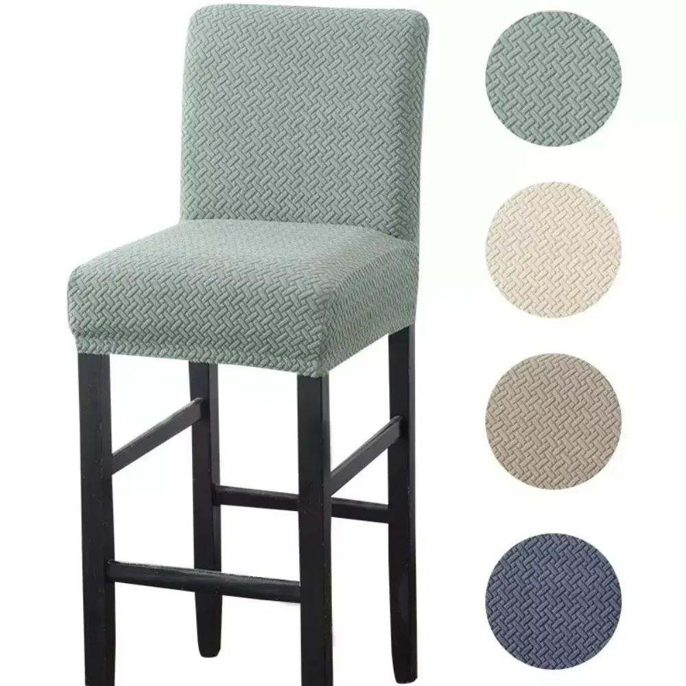 Elastic Stretch Counter Height Bar Stool Cover Dustproof Solid Color Butterfly Chair Cover Jacquard Washable Chair Slipcover