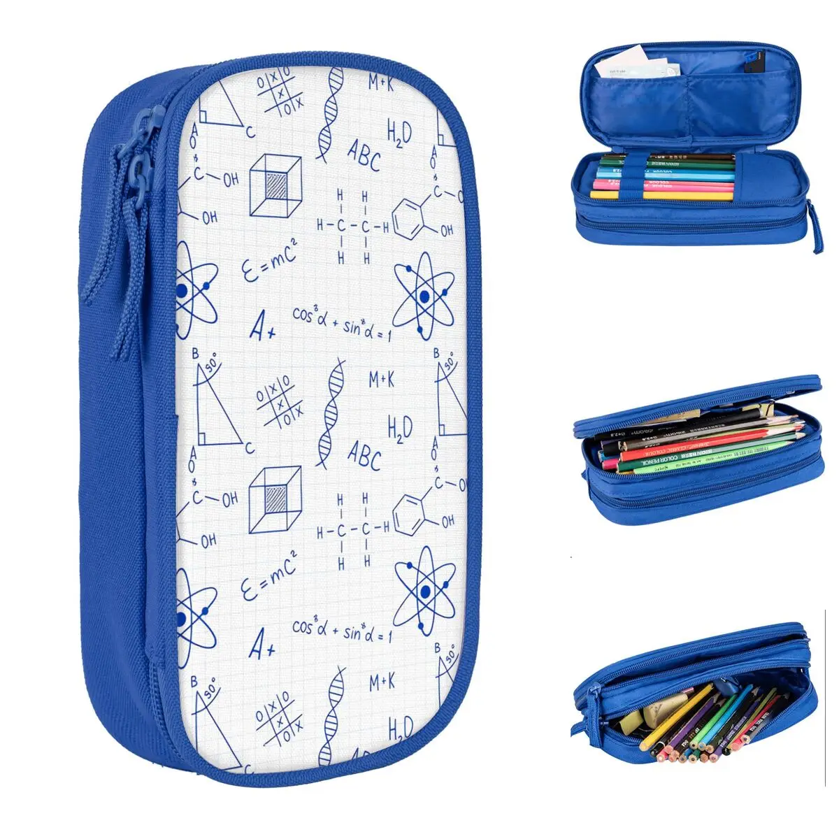 Math Nerd Pencil Case School Pencil Cases Canvas Girls Boys Retro Large Pencil Pouch School Stationery