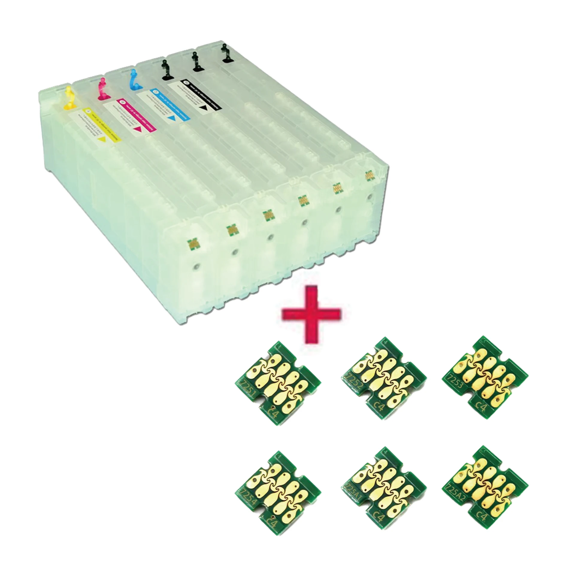 

6Color T7251-T7254 T725A T725A 700ml Refill Ink Cartridge for Epson SureColor F2000 F2100 Printer with Disposable Chip