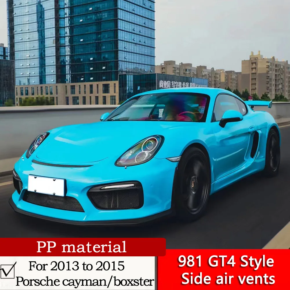 981 GT4 Style Side air vents For 2013 2014 2015 Porsche cayman/boxster Modification Taiwan-an Primer PP Material Side Blade