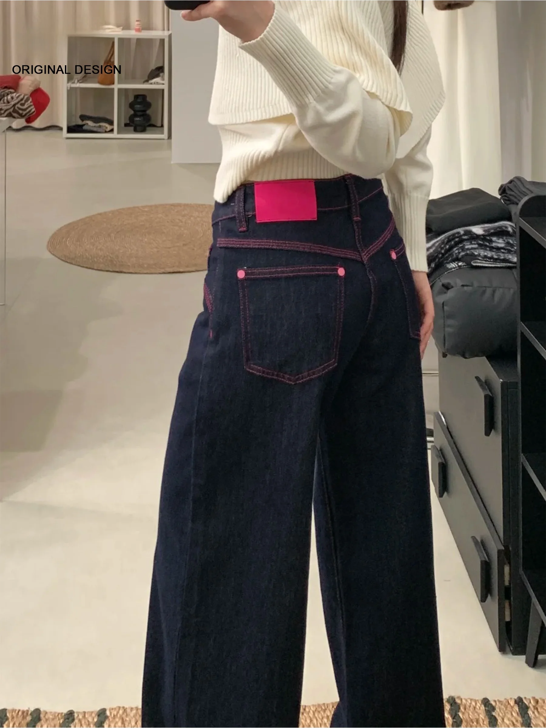 

Крутые джинсы с высокой талией в американском стиле, женские свободные джинсы для похудения, уличная одежда, весенне-летние светло-голубые джинсовые брюки, повседневная одежда