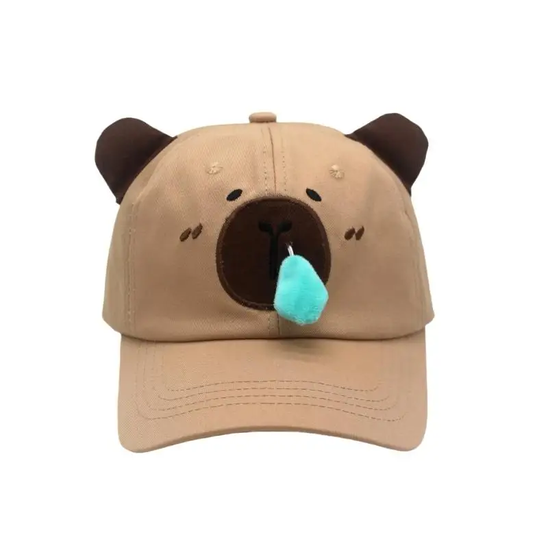 

31BB Unique Fun Capybara Baseball Caps Adjustable and Breathable Dad Hat Long Brims Sun Protective Hat for Various Occasion