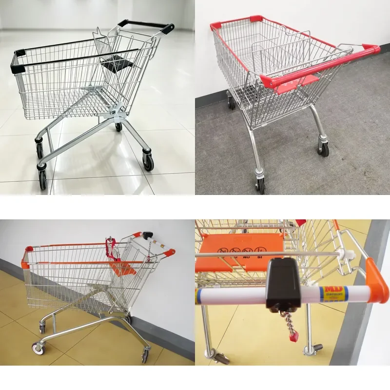 for 125L Foldable Galvanized Shopping Cart with Wheels Heavy Duty Metal Utility Trolley  Grocery Warehouse Home Use