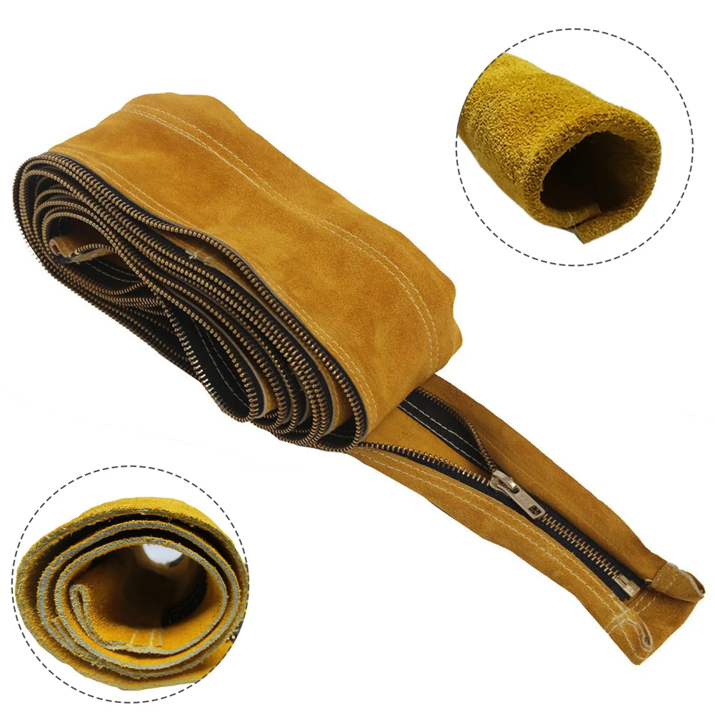 Flame retardant for tig for mig Cowhide Leather Welding for torch Cable Cover, 12ft L 4in Wide, and Stable Performance